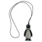 Preview: Kette 8x4x3cm Figur Pinguin schwarz-silbergrau Kunststoff 90cm