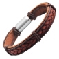 Preview: Echtleder Armband braun 23,5cm