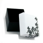 Preview: Schachtel 40x45x30 Dekor schwarz weiss Ringe Ohrschmuck