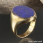 Preview: Siegelring ovale Platte Lapis Lazuli 21x16,5mm 585 Gold