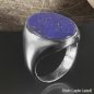 Preview: Siegelring ovale Platte Lapis Lazuli 21x16,5mm 925 Silber