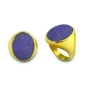 Preview: Siegelring ovale Platte Lapis Lazuli 21x16,5mm 585 Gold