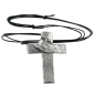 Preview: Kette 77x53mm Zinn-Anhänger Kreuz mit Tuch 110cm