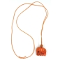 Preview: Kette 35x32x18mm Elefant Kunststoff orange-schwarz marmoriert Kordel orange 90cm