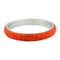 Preview: Armreif 77x10mm Metall mit 6 Reihen Glassteine rot-orange