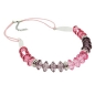 Preview: Kette, Facettenperle rosa-pink, Kordel, 45cm