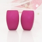 Preview: Clip Ohrring 27x17mm Trapez pink matt Kunststoff-Bouton