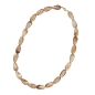 Preview: Kette 25x17mm Winkelperle Kunststoff natur-beige-marmoriert glänzend 60cm