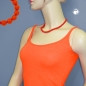 Preview: Kette 8mm Kunststoffperlen orange-rot-glänzend 45cm