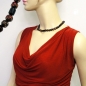 Preview: Kette 10mm Kunststoffperlen schwarz-rot-gold-gesprenkelt 42cm