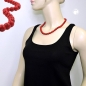 Preview: Kette 10mm Kunststoffperlen rot-schwarz-marmoriert 50cm