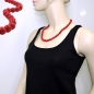 Preview: Kette 10mm Kunststoffperlen rot-schwarz-marmoriert 55cm