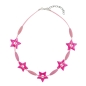 Preview: Kette 27mm Stern pink Kunststoff Holzperle Kordel rosa 42cm