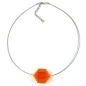 Preview: Kette Drahtkette Stufenperle orange-transparent Kunststoffperlen 45cm