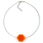 Preview: Kette Drahtkette Stufenperle orange-transparent Kunststoffperlen 45cm