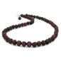 Preview: Kette 8mm Kunststoffperlen Barockperlen rot-schwarz-marmoriert 50cm