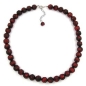 Preview: Kette 12mm Kunststoffperlen Barockperlen rot-schwarz-marmoriert 50cm