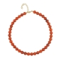 Preview: Kette 10mm Rundperle orange-schwarz-marmoriert Kunststoff 40cm