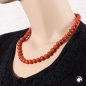 Preview: Kette 10mm Rundperle orange-schwarz-marmoriert Kunststoff 50cm