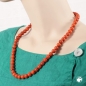 Preview: Kette 10mm Rundperle orange-schwarz-marmoriert Kunststoff 60cm