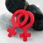 Preview: Ohrhaken Ohrring 100x50mm Frauenzeichen weibliches Symbol rot Kunststoff