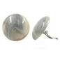 Preview: Clip Ohrring 30mm Riss grau-beige-marmoriert glänzend Kunststoff-Bouton