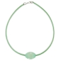 Preview: Kette 26x20mm Olive mint-kristall transparenter Gummi-Schlauch 42cm