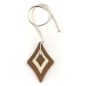 Preview: Kette 115x75 Kunststoff Rhombus braun-beige Kordel beige-natur 90cm