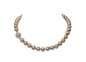 Preview: Collier Perlenkette 10mm champagne 45cm