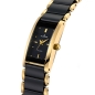 Preview: Dugena Damen Armbanduhr schwarz gold Quadra Ceramica 4460591 Quarz