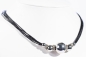 Preview: Collier LeBijou Baumwollband mit Kugeln