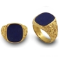 Preview: Siegelring antike Platte Lapis Lazuli 16,5x14,5 mm 750 Gold