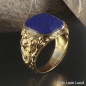 Preview: Siegelring antike Platte Lapis Lazuli 16,5x14,5 mm 750 Gold