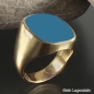 Preview: Siegelring antike Platte Lagenstein 19x17mm 750 Gold