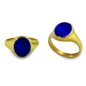 Preview: Siegelring ovale Platte Lapis Lazuli 12x10mm 750 Gold