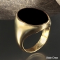 Preview: Siegelring ovale Platte Onyx 21x16,5mm 750 Gold