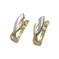 Preview: Creole Ohrring 13x4mm Klappscharnier bicolor 9Kt GOLD