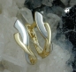 Preview: Creole Ohrring 13x4mm Klappscharnier bicolor 9Kt GOLD