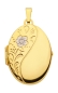 Preview: Medaillon oval Blumen 22x28mm 14Kt GOLD