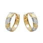 Preview: Creole Ohrring 12x3mm Klappscharnier bicolor rhodiniert 9Kt GOLD