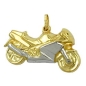 Preview: Anhänger 28mm Motorrad bicolor 9Kt GOLD