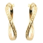 Preview: Creole Ohrring 23x15x2mm oval diamantiert 9Kt GOLD