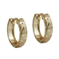 Preview: Creole Ohrring 11x3mm Klappscharnier mattiert diamantiert 9Kt GOLD