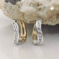 Preview: Creole 12x3mm Klappscharnier bicolor Zirkonias, 9Kt GOLD