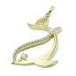 Preview: Anhänger 25x20mm stilisierter Delfin mit Zirkonias 9Kt GOLD
