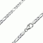 Preview: Kette Collier Figaro 5mm 70cm Silber rhodiniert 925