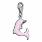 Preview: Anhänger Charm 925 Silber Delfin rosa