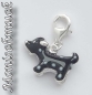 Preview: Anhänger Charm 925 Silber Hund schwarz