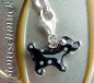 Preview: Anhänger Charm 925 Silber Hund schwarz