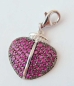 Preview: Anhänger Charm 925/- Silber Zirkonia Herz Pink